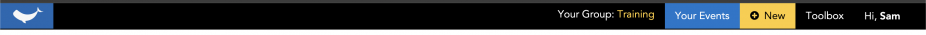 Front end dashboard tool bar view.