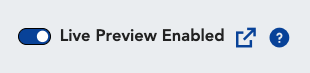 Live Preview Enabled toggle