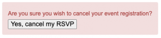 Confirmation to cancel RSVP