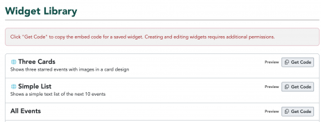 Widget Library UI