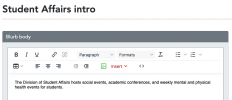 Blurb editing example