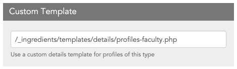 UI of the profiles custom template