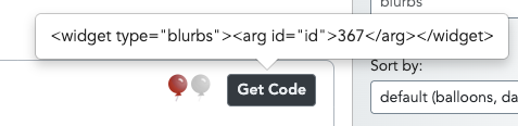 Blurb Get Code button