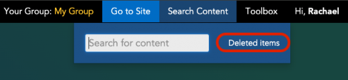 UI for deleted items in CMS