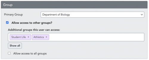 Group access for users