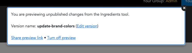 Modal details of Live Preview