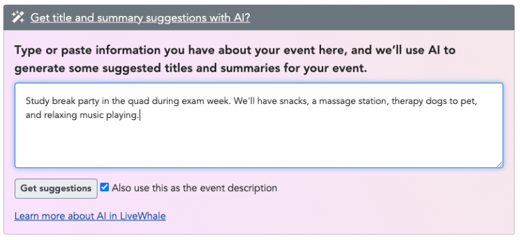AI panel example prompt