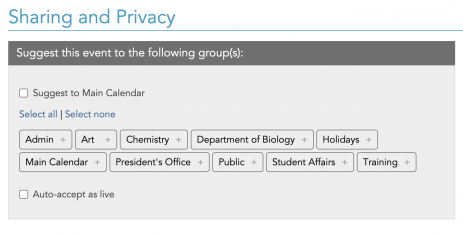 suggesting events Suggesting events in the event editor.
